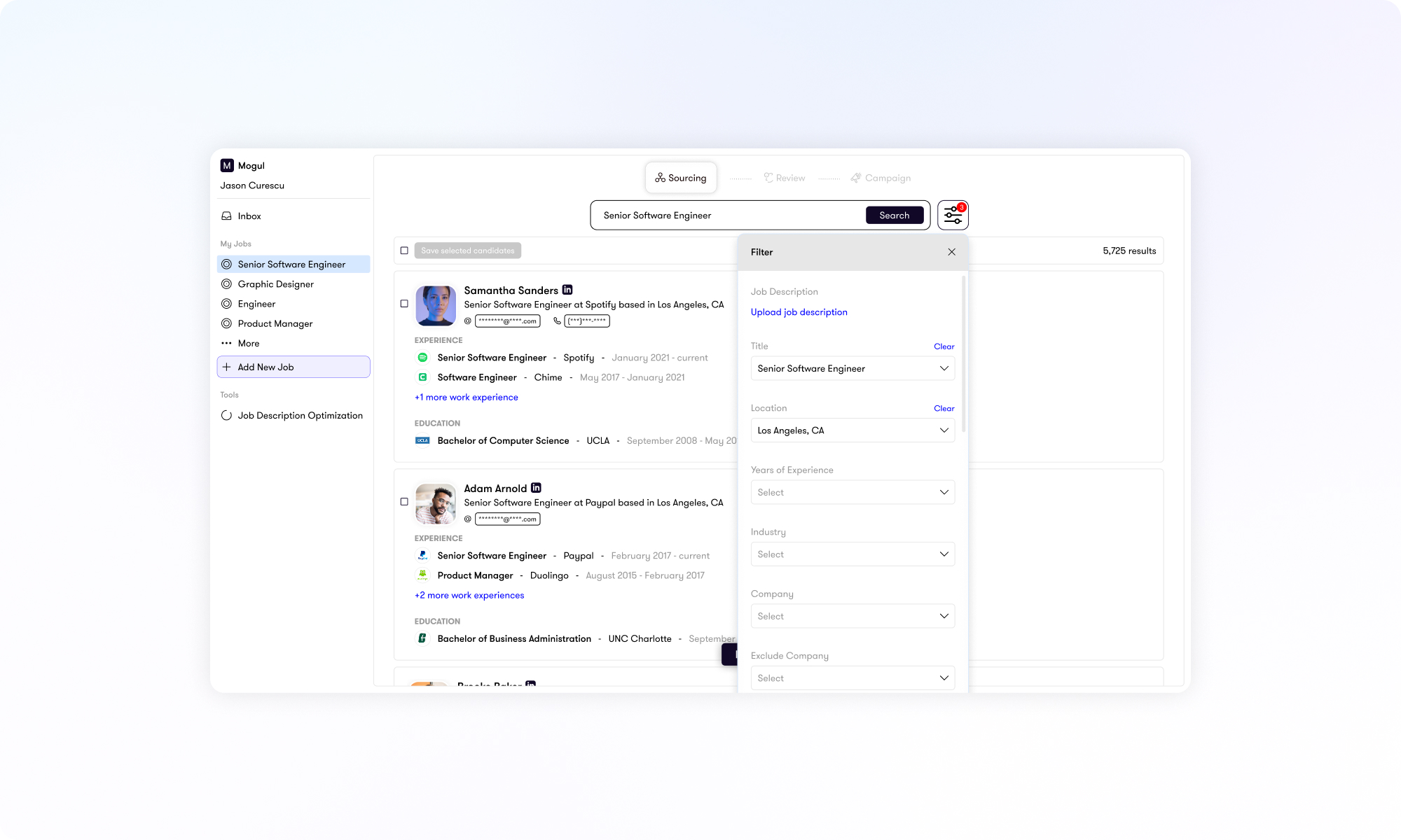 Mogul Recruiter Filters