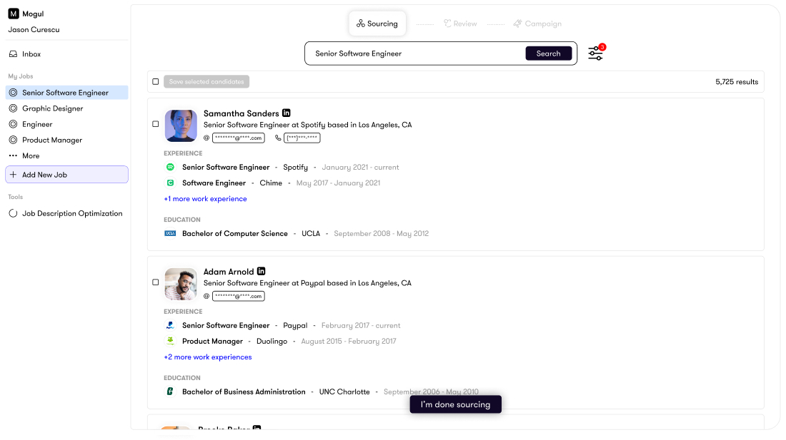Simplified search screenshot