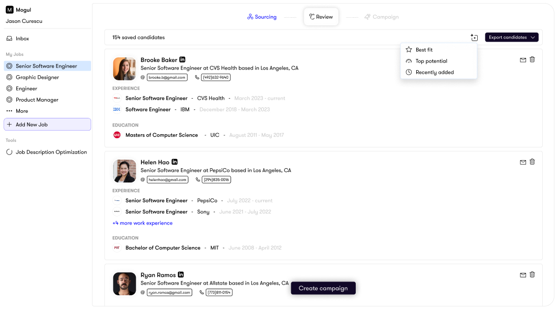 Smart review stage screenshot
